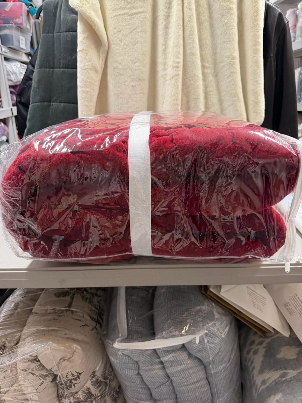 Pottery Barn Full Queen Cozy Cloud QUILT Chenille Cotton Cardinal Ruby Red NWT